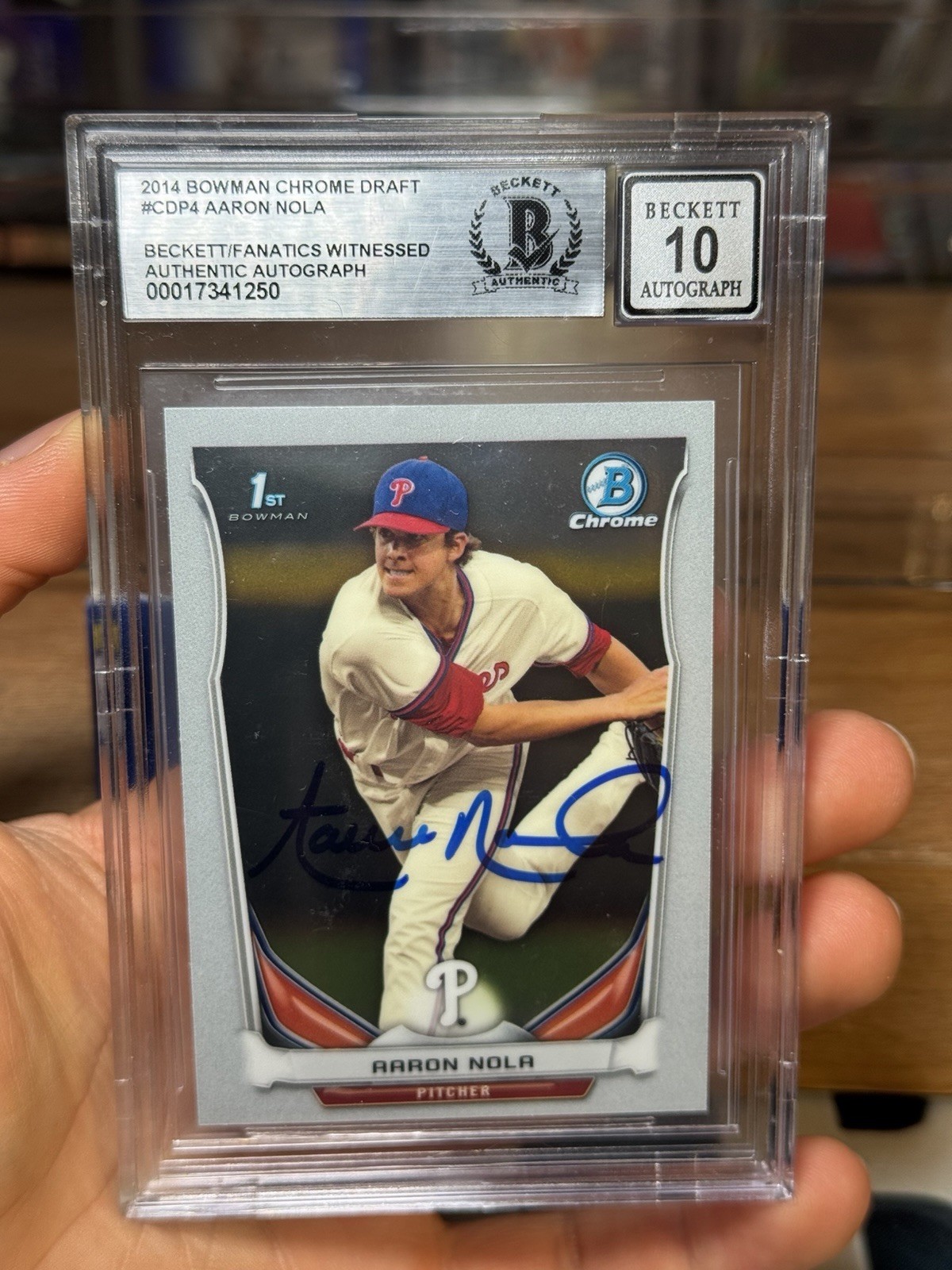 2014 Bowman Draft Chrome Draft Pick Autographs Aaron Nola Auto 10