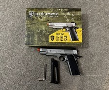 Elite Force 1911 TAC CO2 Full Blowback Airsoft Pistol Silver 15 Round Magazine