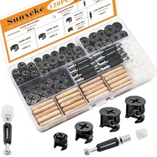 120 Pcs Black Cam Locks for Furniture 3 in 1 ...