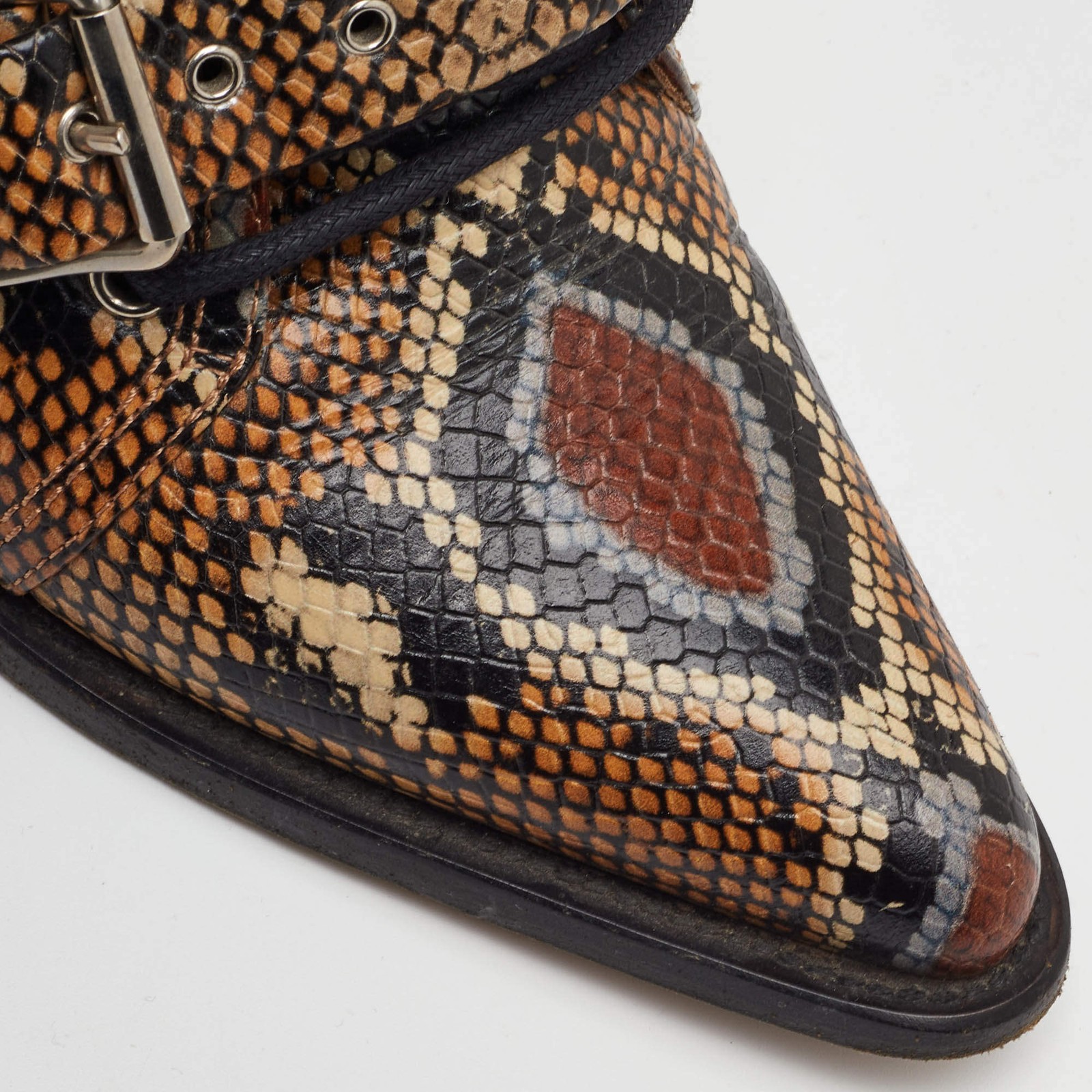 Chloe Rylee Size 38.5 BrownBlack Python Embossed … - image 7