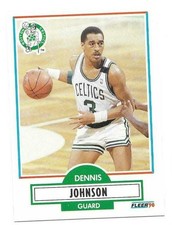DENNIS JOHNSON 1990-91 FLEER CARD NEAR MINT+ CONDITION