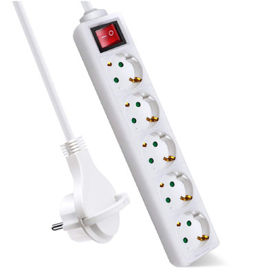 EXTRASTAR Steckdose Flachstecker 5-Fach 1,5m Kabel IP