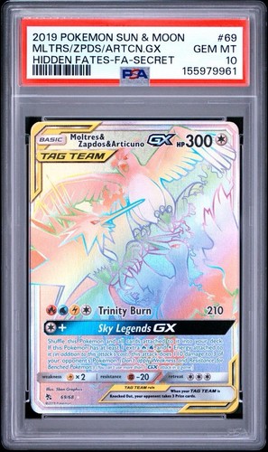 Moltres und Zapdos und Articuno GX Hidden Fates PSA 10