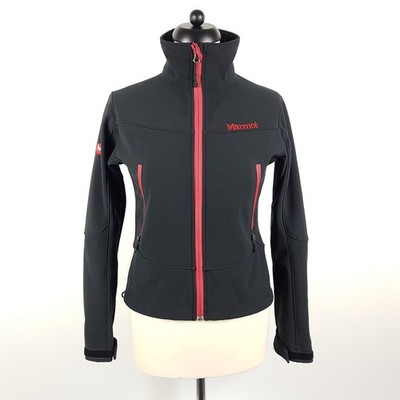 Marmot Softshelljacke Damen S Schwarz Rot Fleece-Futter Polartec Jacke