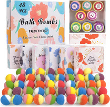 48 Natural Organic Bath Bombs for Women and Kids, Rich in Essential Oils, Rela