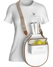 Pickleball Bag for Women, Cute Stylish Paddle Bag, Leather Crossbody with Adj...