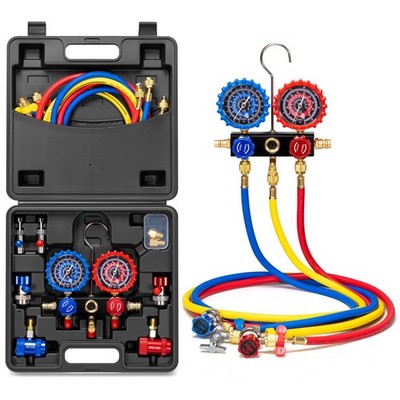 VIVOHOME HVAC Manifold Gauge Set with R134a R1234yf Quick Couplers and Can Ta...