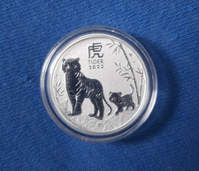 2022 Australia 999 Silver Coin - Year of the Tiger - 50 Cent in Coin Capsule!