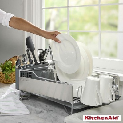 KitchenAid Geschirrkorb großes Fassungsvermögen 49,7 cm rostbeständiges Abtropfbrett Caddy