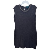 Ralph Lauren gray sleeveless rhinestone midi sweater dress size extra large, XL