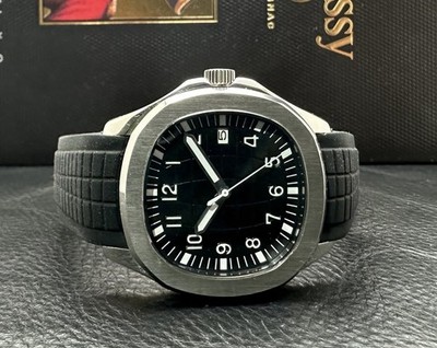 Custom 40mm  Aqua  Style Black Dial Mod Watch w/ NH35 Automatic