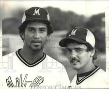 Foto de prensa 1981 Chris Ortiz y Chris Brothers-Mill Rose equipo de béisbol