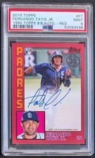 2019 Topps Fernando Tatis Jr. RC 1984 Red Auto /25 PSA 9 35th Anniversary Padres