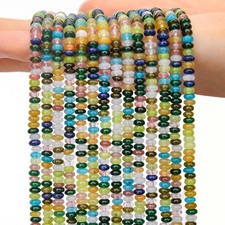 2 Strands 300PCs Mix Color Rondelle Beads, 2  4mm Gemstone Loose Spacer Ab...
