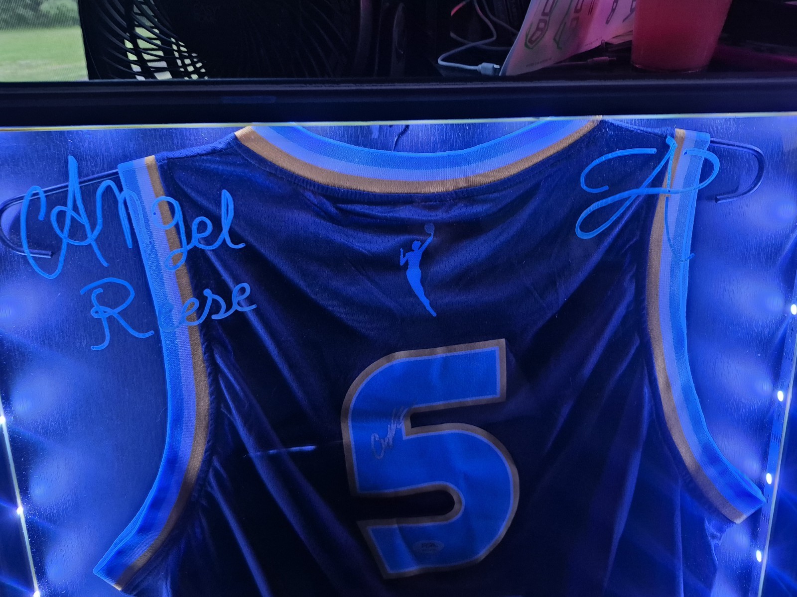 Angel Reese Chicago Sky Signed Authentic Jersey With Custom LED frame PSA COA view 4