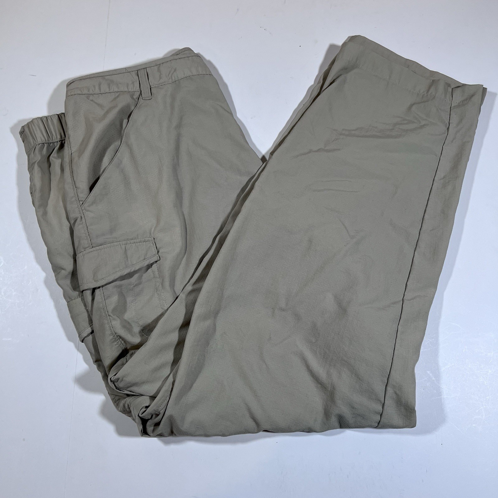 Columbia PFG Khaki Nylon Convertible Fishing Pants Zip Off Shorts Men's XL thumbnail 2