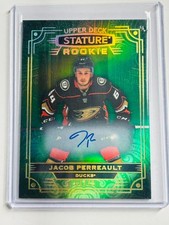 22-23 UD Stature Variant Autographs Green Rookie #109 Jacob Perreault /20 Ducks