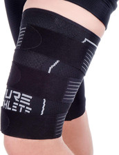 Thigh Compression Sleeve   Adjustable Straps Quad Wrap Support Brace, Hamstring