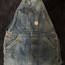 Vintage 40s 50s Barn Found Denim Jeans Overalls Sanforized Bibs 30  