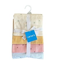 Carters 4 pack 100 Cotton Receiving Blankets 40in X 30in NWT Fruit Print