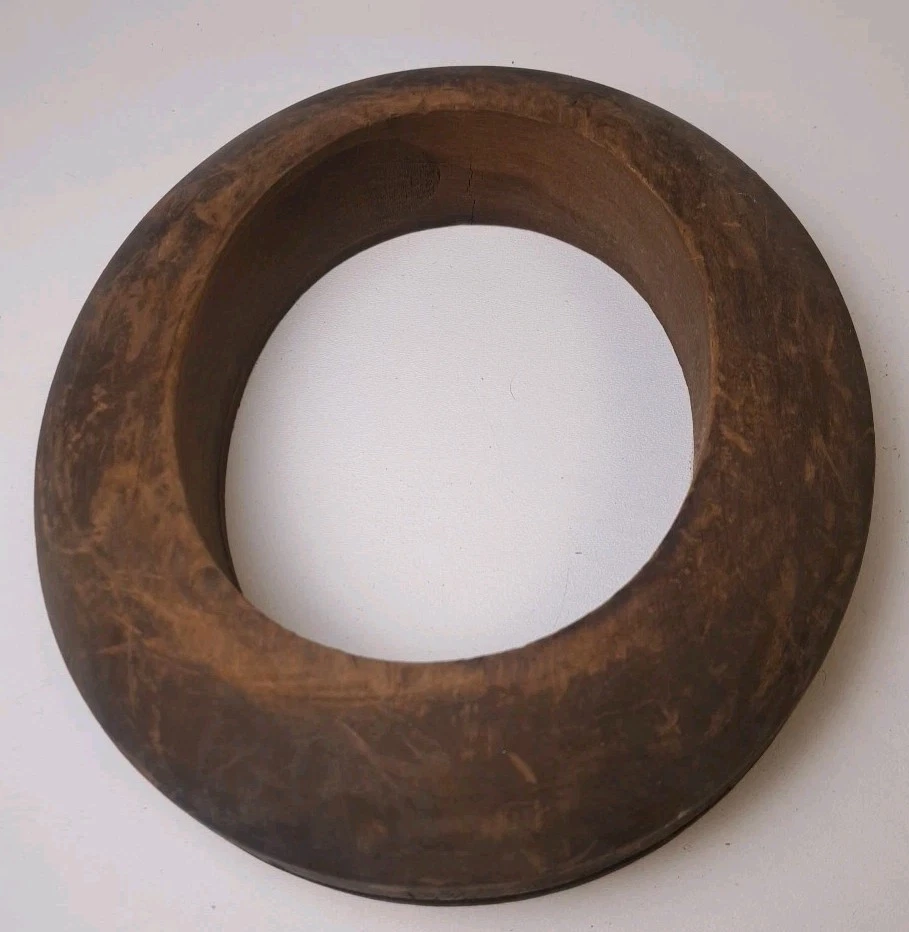 Antique‎ Primitive Wooden Block Hat Brim Mold Millinery Form 561 7 1 1/2 Antique Primitive Wooden Block Hat Brim Mold Millinery Form  main image 3