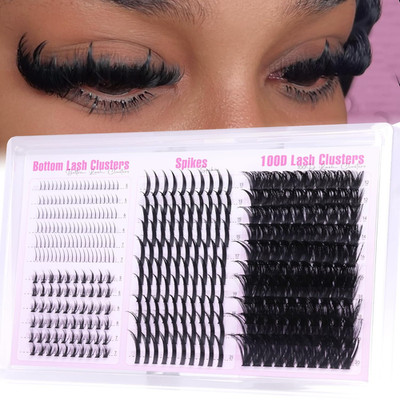 Wispy Lash Clusters with Spikes Volume Eyelash Clusters with 2 Styles Bottom Las