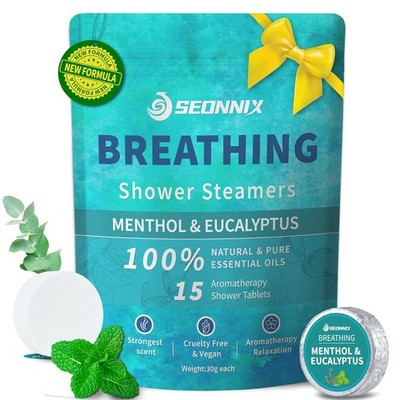 Shower Steamers Aromatherapy 15 Pack Menthol & Eucalyptus Shower Bombs W/