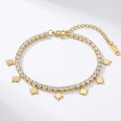 18 Karat vergoldet Armband Damen Luxus Edelstahl Manschette Schmuck (5)