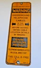 Vintage Enamel Australian Post Office Warning Sign, Underground Telephone Cables