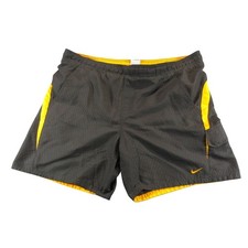 Nike Mens Swim Trunks L x 7 Black Yellow 100 Polyester Pocket Swoosh Logo