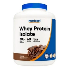 Whey Protein Isolate Powder Mocha 5 Lbs  by Nutricost