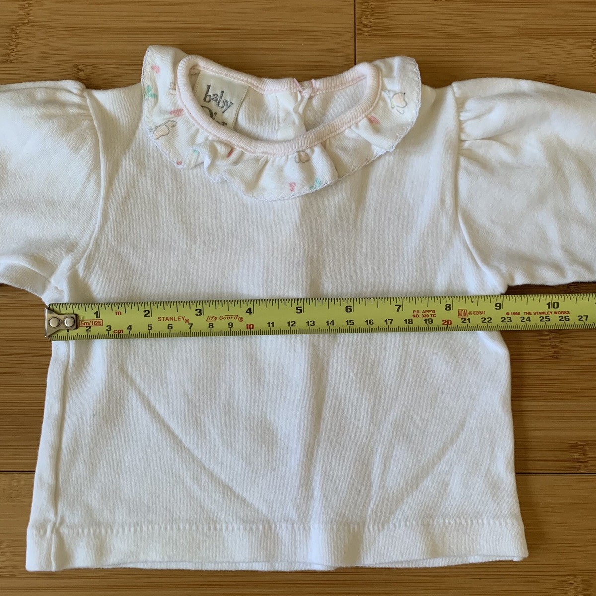 Baby Dior Small To 13 LBS Shirt Top Button Up Back Ivory