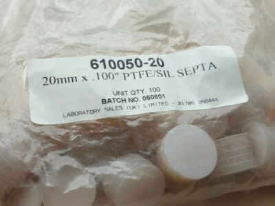 JG Finneran  610050-20 20mm X .100'' PTFE/SIL SEPTA (R3S9.6B1)