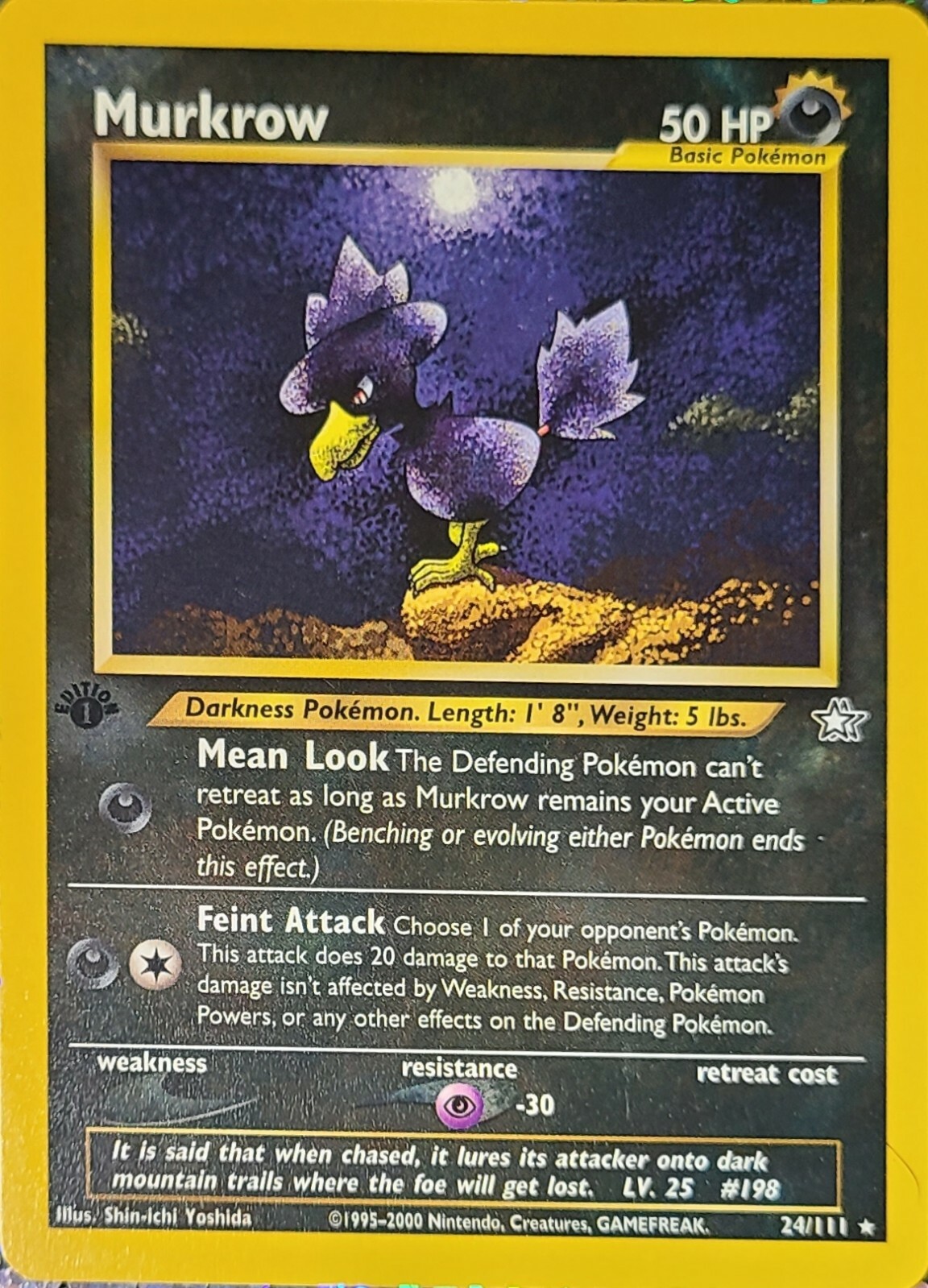 Murkrow 1st Edition Pokemon Card Neo Genesis 24/111 NM