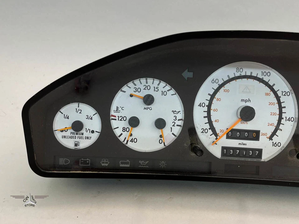 Cuadro de instrumentos velocímetro Mercedes W140 400SE 1992 137 k millas OEM Foto 2 de 4