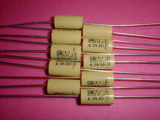10-Pack Philips 0.68uF 680nF 100V MKT Capacitors - Metalized Polyester Film, Orange (Electronics Components)