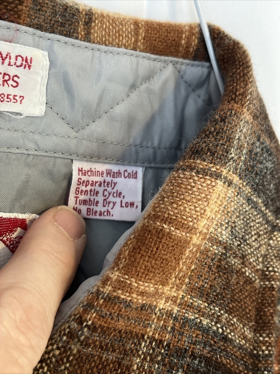 Vintage Mervyns Sz L High Sierra Wool Blend Shirt Brown Plaid Warm View 3