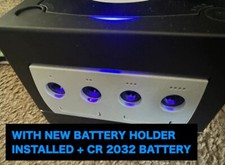 Gamecube Controller Port w/ New Battery Holder and LEDs Installed Front plate