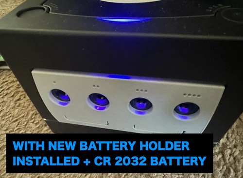 Gamecube Controller Port w/ New Battery Holder and LEDs Installed Front plate - Picture 1 of 6