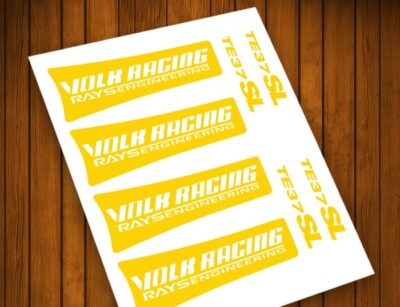 JDM Reflective Hallow Yellow RAYs VOLK Racing TE37SL Wheel sticker decal Drift