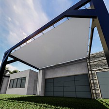 22FT Waterproof Sun Shade Sail Straight Edge Shade Canopy Pergola Cover for Yard