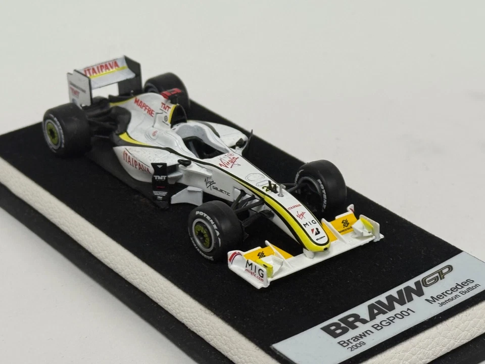 1/43 Brawn GP BGP001 from 2009 F1 Season of Jenson Button Leather base JPN270 - Image 4 of 4