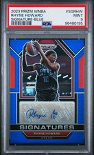 2023 PANINI PRIZM WNBA SIGNATURES BLUE #SGRHW RHYNE HOWARD 13/49 PSA 9 AUTO