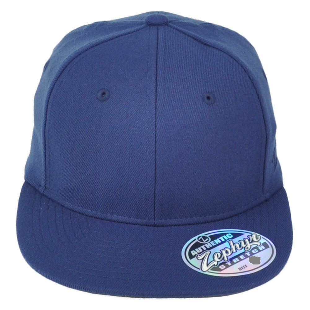 Zephyr Blue Navy Flex Fit Small S Adult Flat Bill Blank Plain