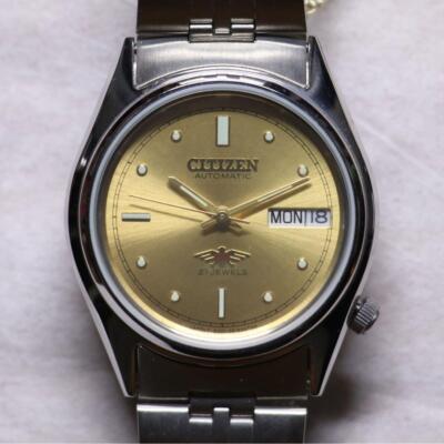 Citizen Eagle 4-038835K Day Date 21 Jewels Automatic Mens Watch  Auth