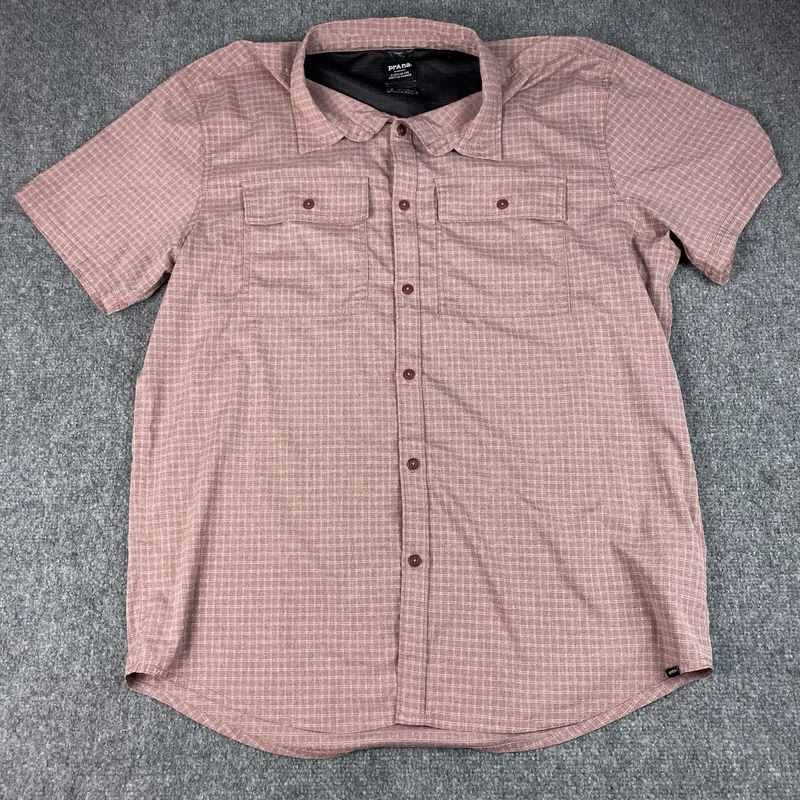 prana performance stretch button up vented outdoor fishing shirt