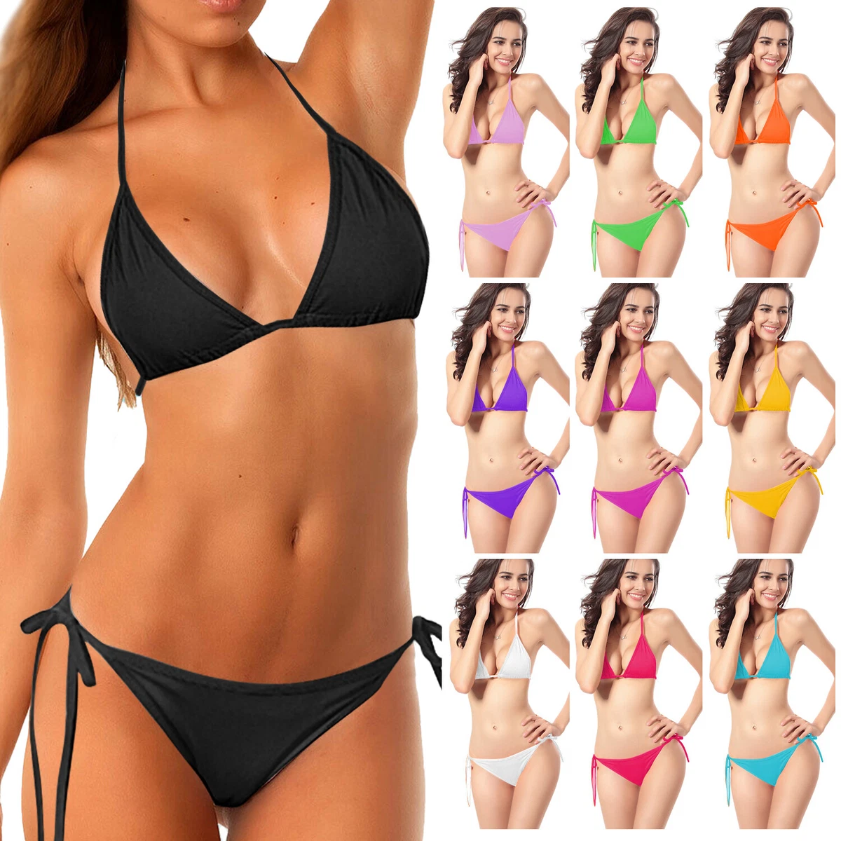 Women's Push Up Stretch Bra Bikini Set Swimsuit Swimwear Bathing Suit  Beachwear