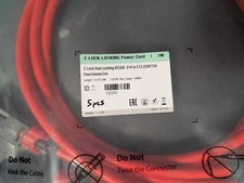 z-lock, 1 Meter, Red, C14 to C13 Locking power cable, 5 PACK