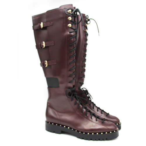 Valentino Rockstud Cut Out Burgundy 