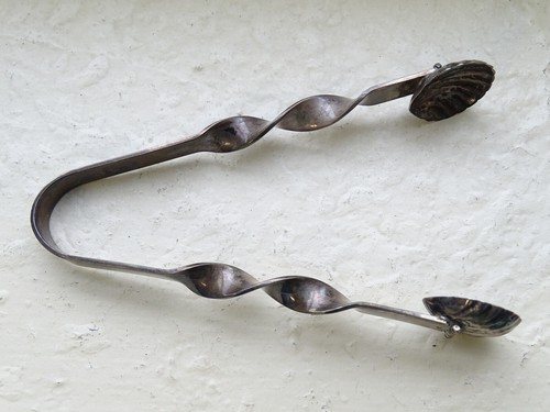 Vintage Sterling Mini Tongs Tarnished / Toned / Free Shipping CB1GTmt - Picture 20 of 20